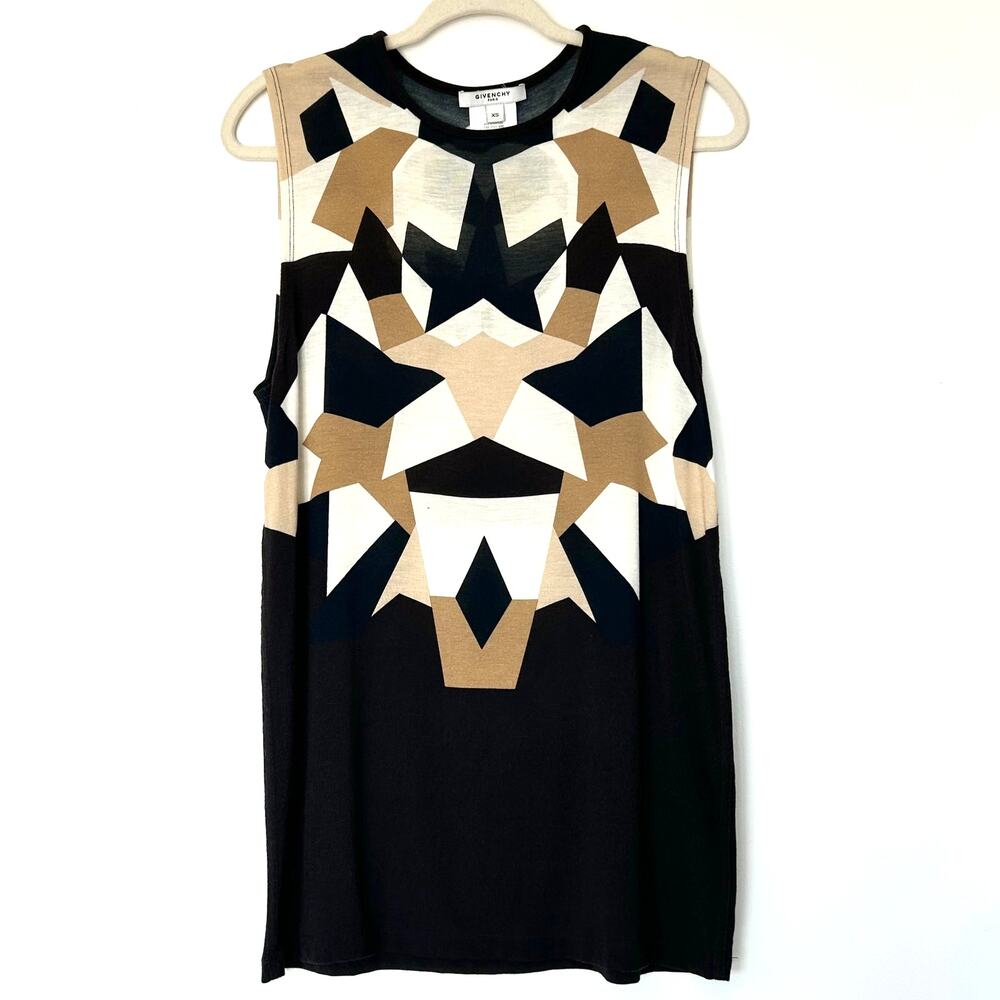 Givenchy Geometric Tank Top Riccardo Tisci Black Print XS